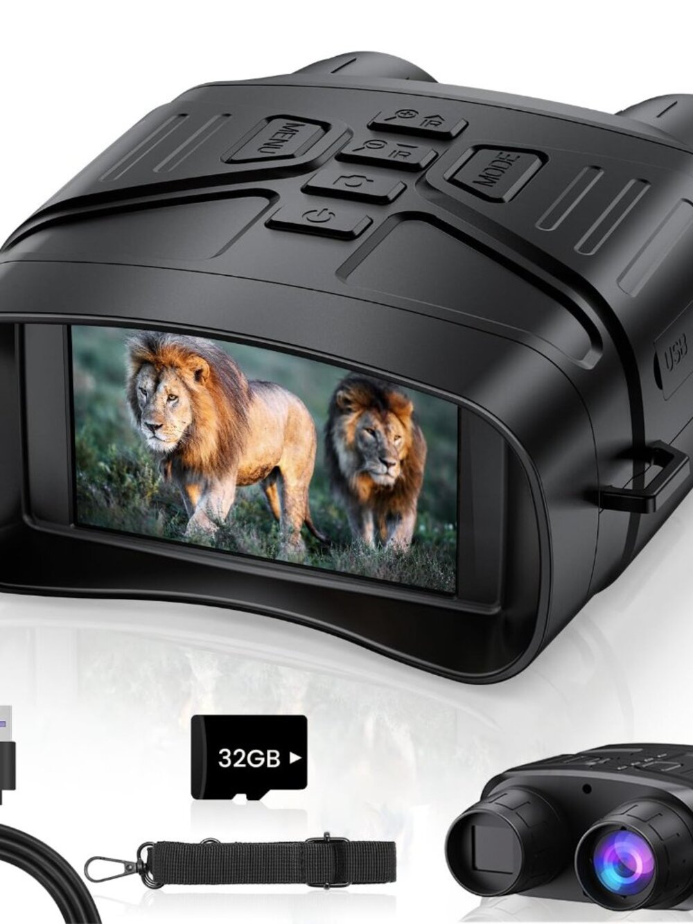 NEW Vtiisamao Night Vision Goggles 4K Binoculars for 3 HD Display 5000mAh 32GB